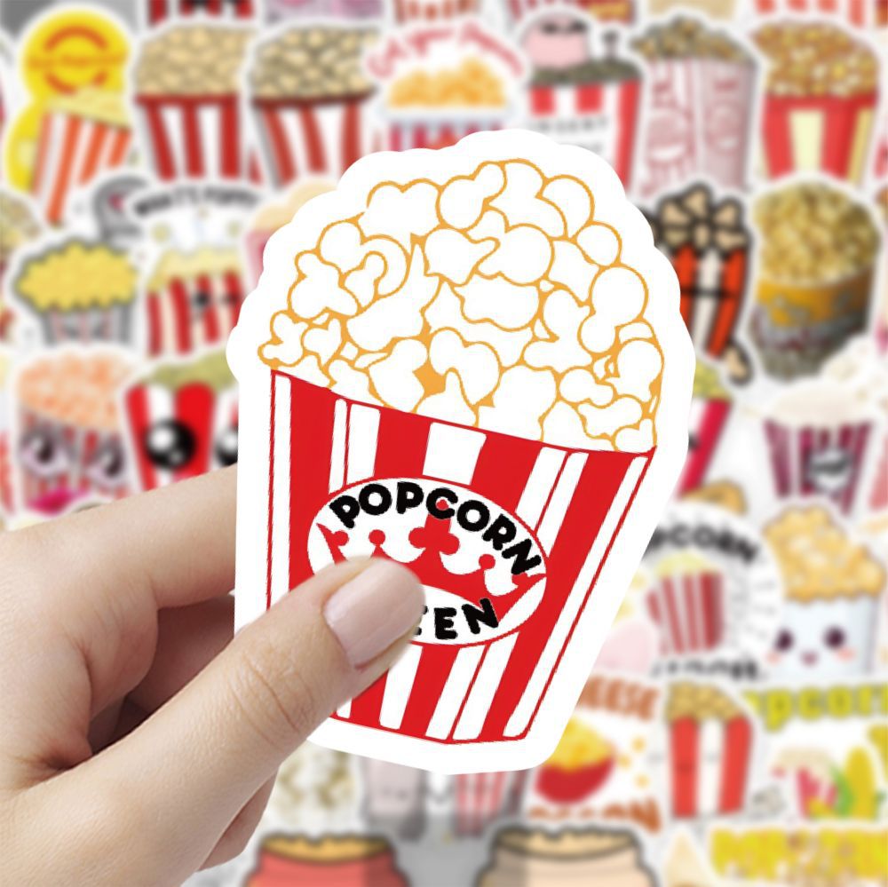 60张爆米花卡通贴纸涂鸦手帐素材装饰笔记本ipad手机壳行李箱贴画