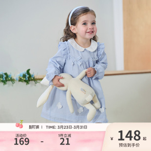 儿童纯棉公主裙女宝透气裙子童装 戴维贝拉女童连衣裙2026新款 春装