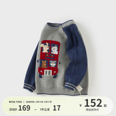 宝宝针织衫 戴维贝拉男童纯棉毛衣冬季 儿童洋气套头衫 商场同款