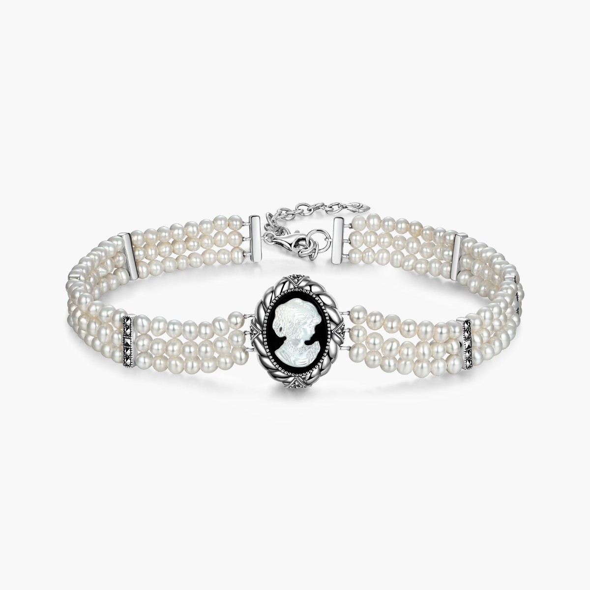 MGS/曼古银卡梅奥美人复古颈链黑玛瑙珍珠项链独特高级感精致银饰