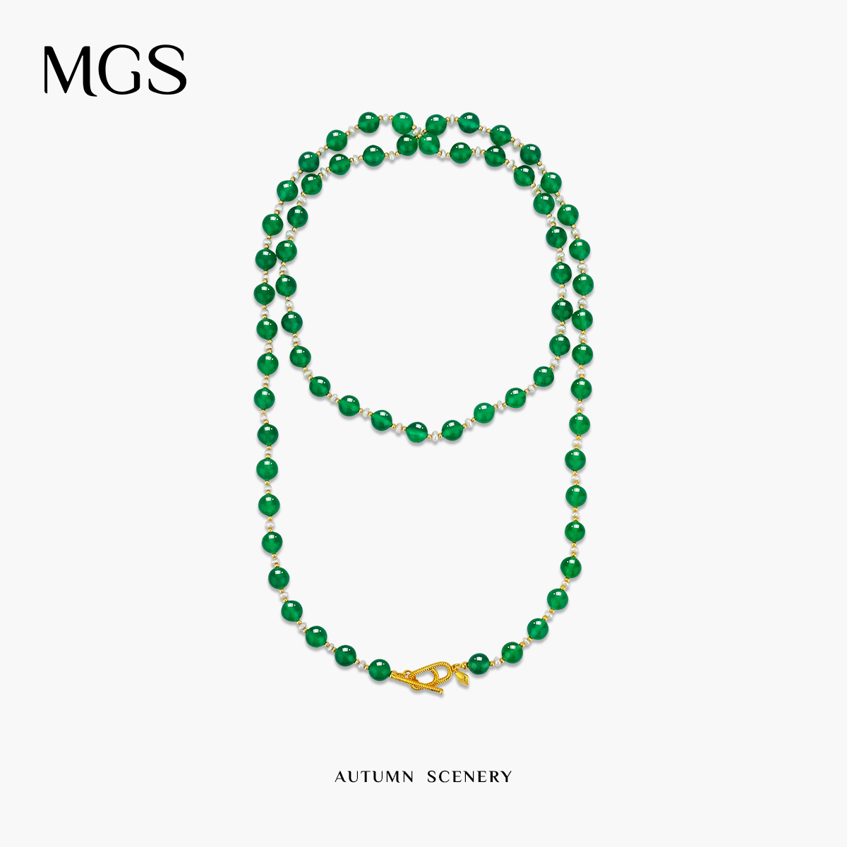 MGS/曼古银金风玉露长款毛衣链项链冷淡风串珠高级感轻奢小众首饰