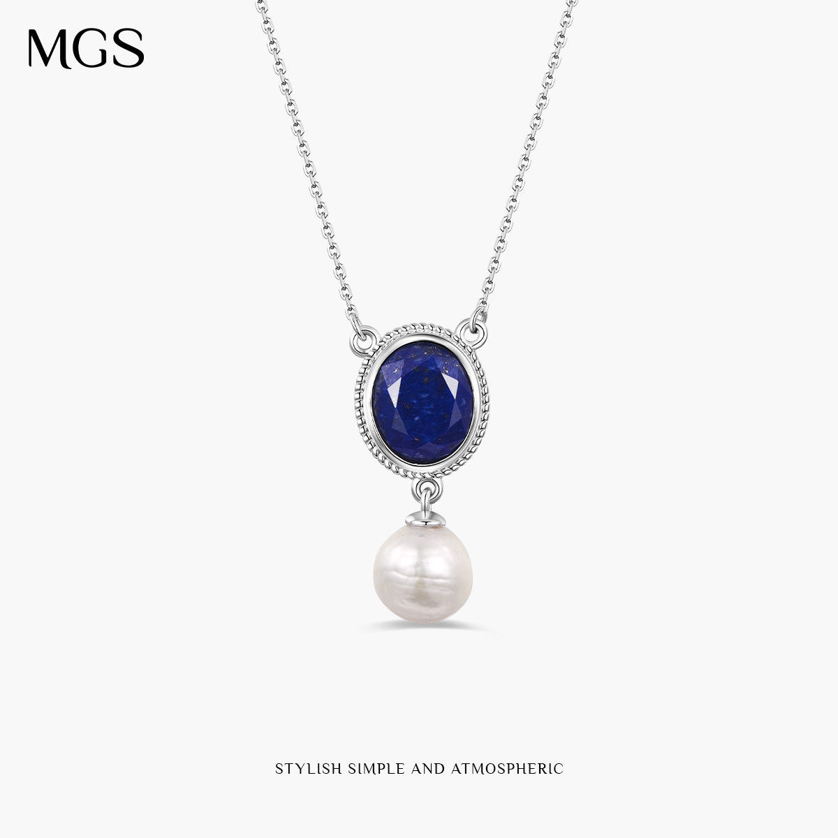 MGS/曼古银织梦项链珍珠时尚小众高级感轻奢青金虎眼玉石颈链首饰