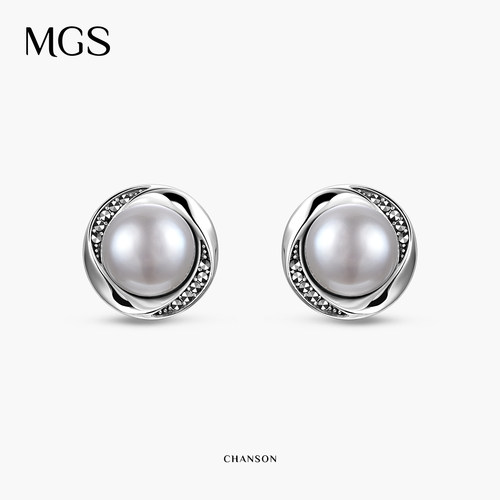 MGS/曼古银925银珍珠耳钉