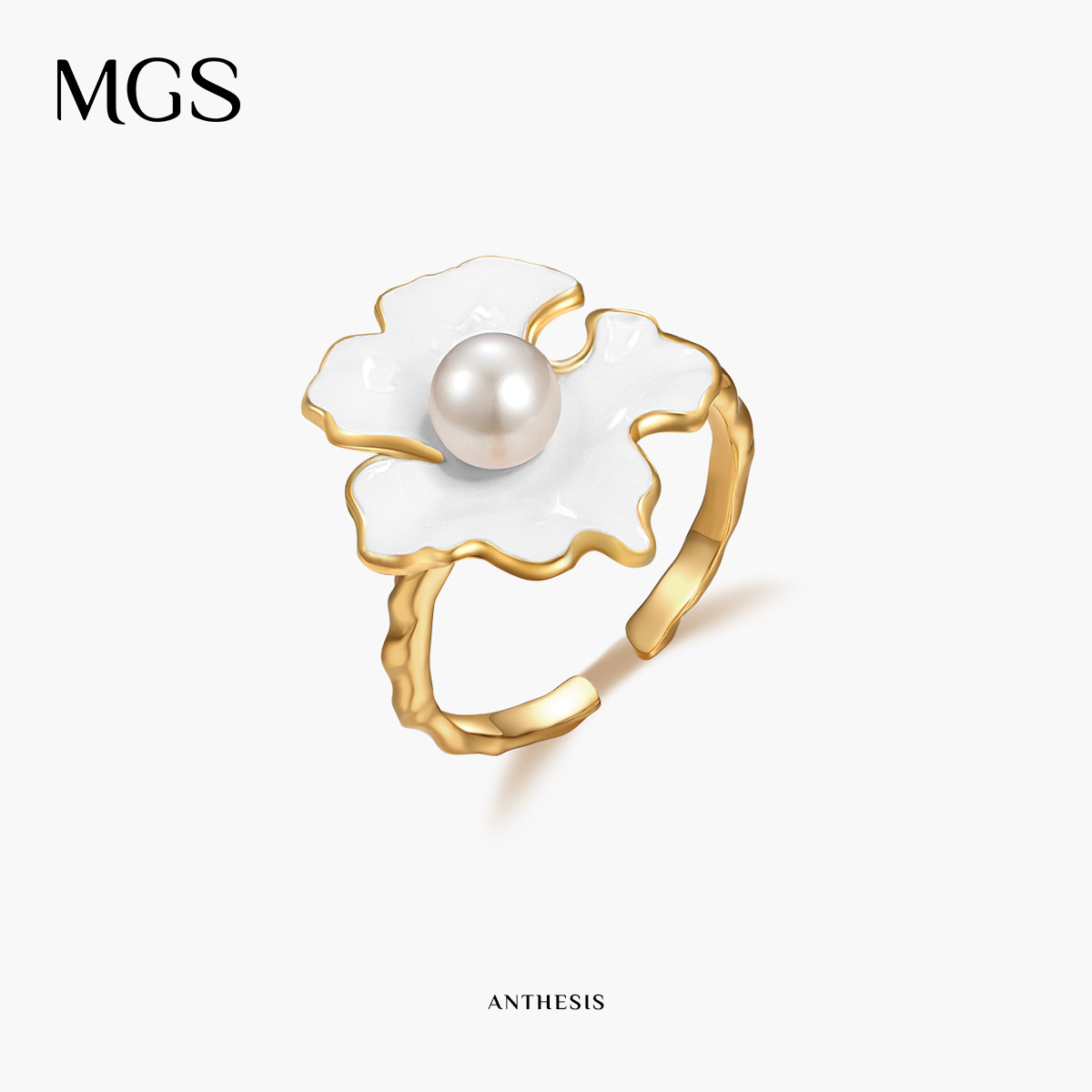 MGS/曼古银陌上花开系列925银珍珠戒指新中式复古精致轻奢首饰