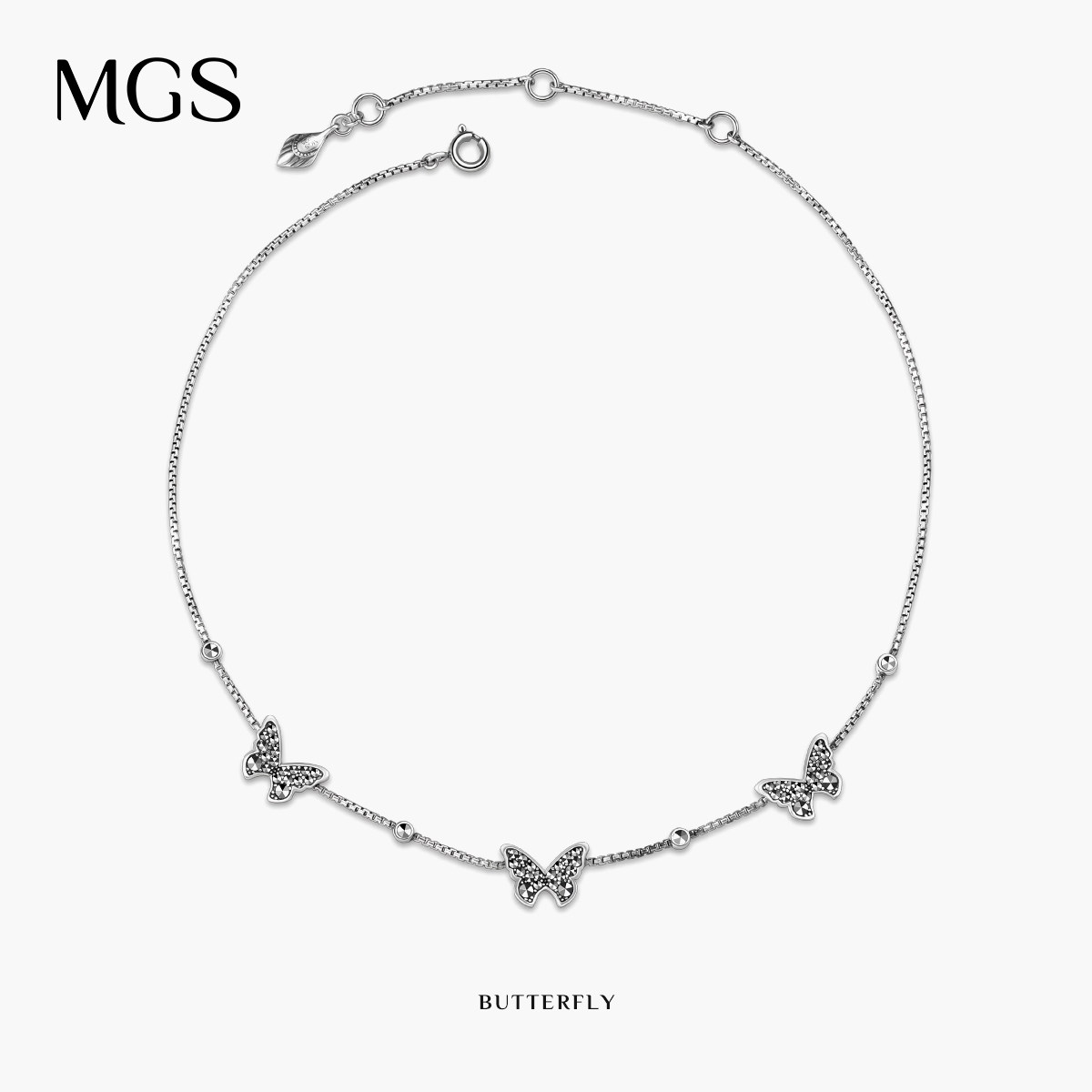 MGS曼古银蜕变系列S925纯银蝴蝶项链女小众设计高级感轻奢锁骨