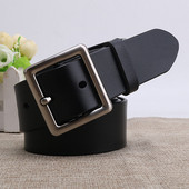 韩版 带子复古百搭针扣牛皮 流行裤 宽腰带女士新款 方扣皮带学生时尚