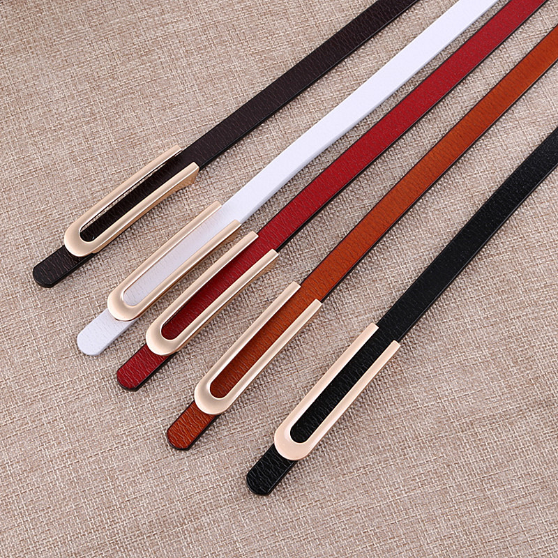 新款黑白红色1厘米连衣裙细腰带