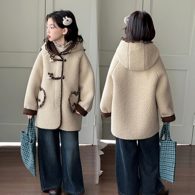 女童秋冬款时尚洋气鹿皮绒外套潮