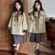 英伦风超火双排扣高端中大童独特好看棉布外套潮 春装 风衣女款 新款