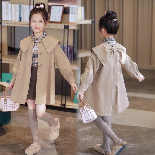 女童风衣外套2025新款洋气时髦潮