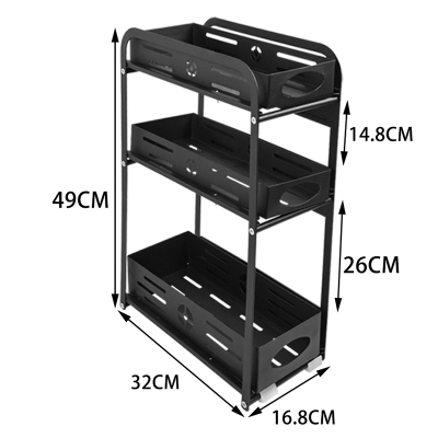 厨房夹缝置物架窄缝收纳小型下水槽拉篮橱柜内分层抽拉式多层储物