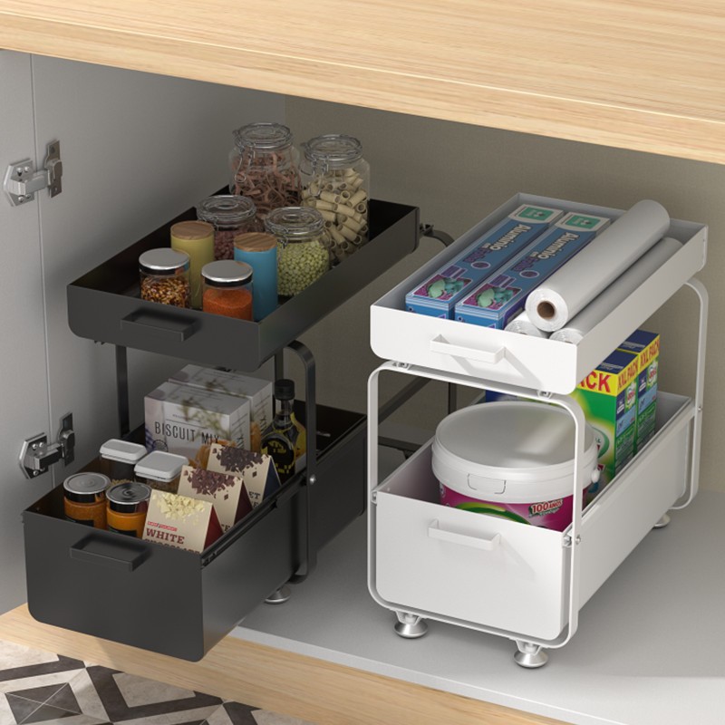 厨房下水槽置物架推拉抽屉多层