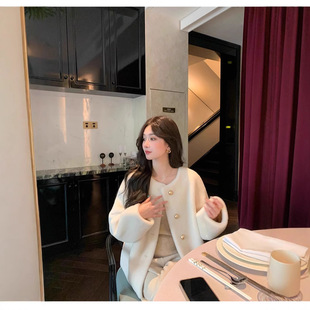 绒绒大小姐 羊羔毛全羊毛外套女冬羊剪绒上衣皮草绵羊毛毛外套女