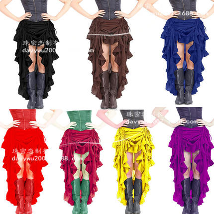 实拍新款女现代舞嘻哈街舞演出裙万圣节民族舞蹈舞台表演裙海盗裙