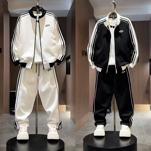 GOLFCROSS插肩袖拉链开衫春秋卫衣套装立领宽松外套情侣休闲套装