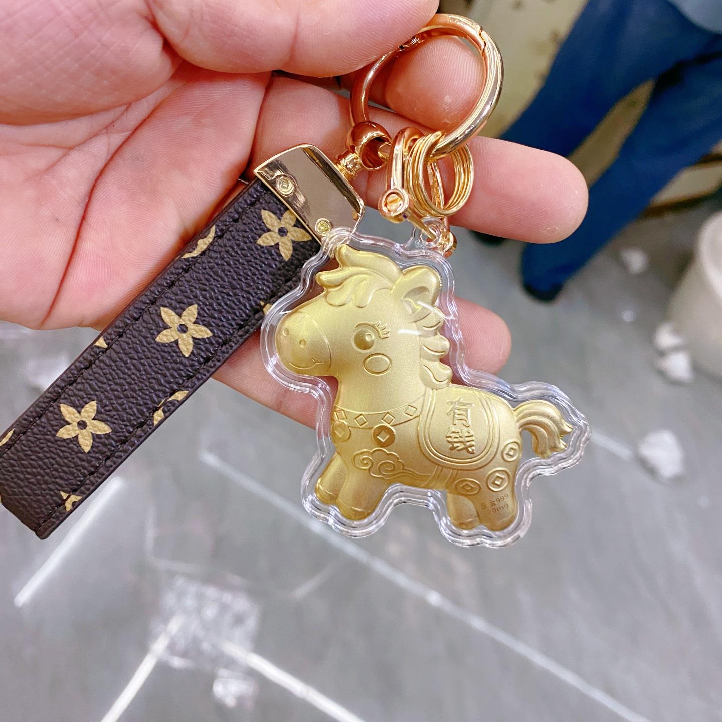 实用新品小车挂朋友马上姐妹年坠马开运钥匙扣挂件送吊礼物有钱