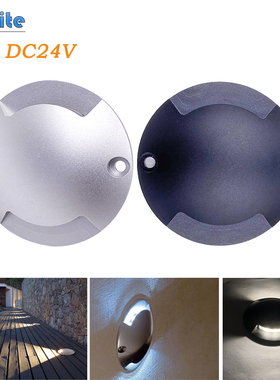 户外防水侧透光24Vled射灯明装免开孔地脚灯台阶灯木桥栈道贝壳灯