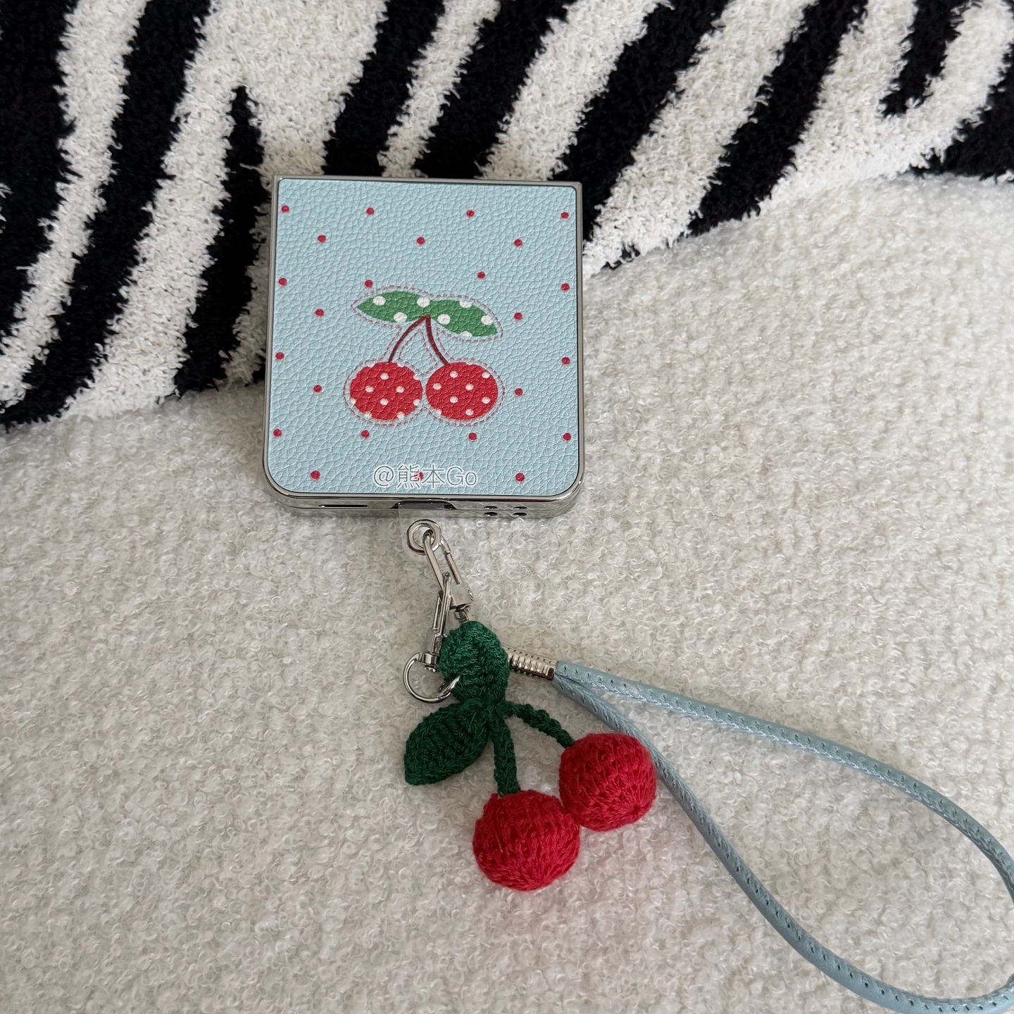 可爱樱桃挂绳小米mixflip2手机壳