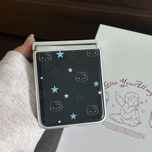 5硬壳purax华为pocket2保护套OPPOn3flip荣耀vflip2挂链款 黑酷少女小众适用小米mixflip2手机壳三星ZFLIP7