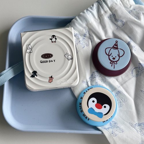 可爱小企鹅磁吸支架适用小米Mixflip2手机壳三星ZFLIP7/6/5波漾硬壳pocket2华为PuraX保护套OPPO n3flip荣耀V