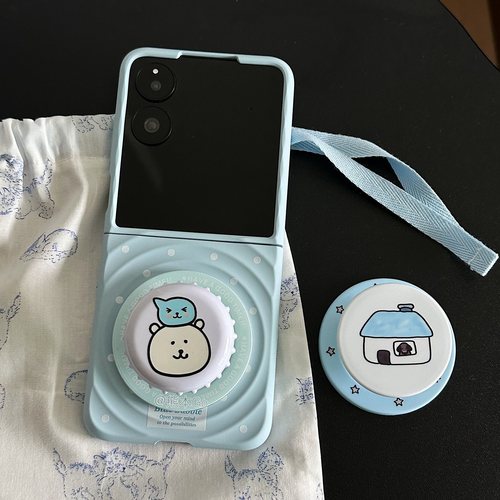 ins蓝色波纹磁吸壳华为puraX支架