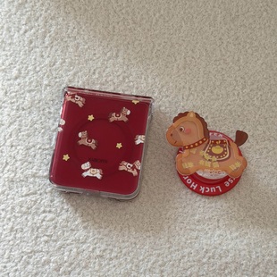 新年红马上有钱适用华为purax手机壳小米mixflip2铰链透明保护套三星ZFLIP7 5硬壳pocket荣耀Vflip毛绒挂绳