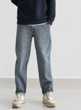 Arba设计 P229 高级四季轻通勤轻复古灰调天然靛蓝染棉丹宁牛仔裤