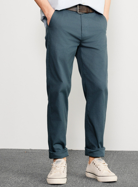 Arba设计 P102 春秋高级轻通勤新疆棉弹灰蓝色修身微锥休闲裤