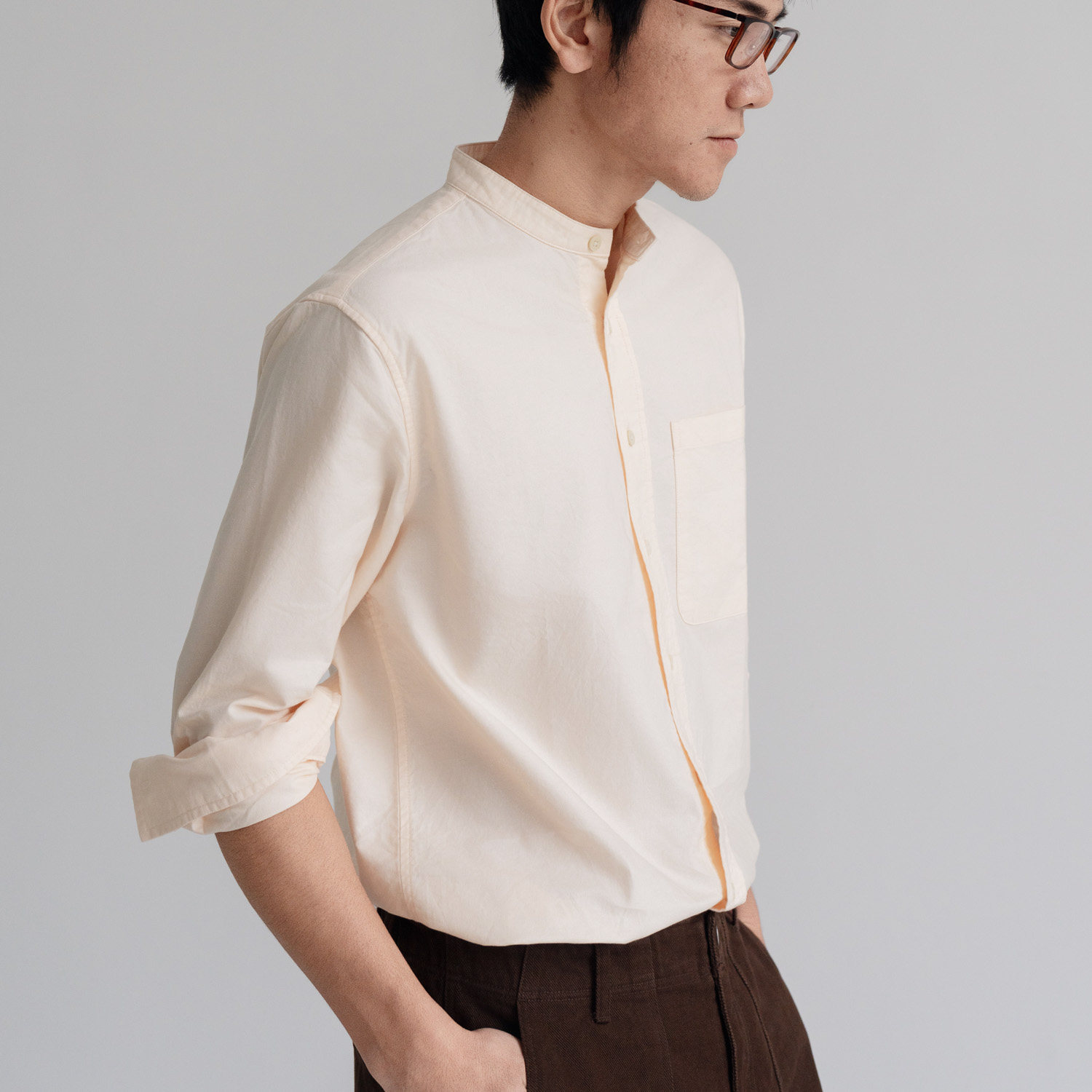 ARBA高级轻通勤小立领牛津衬衫