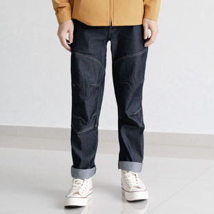 牛仔裤 Arba设计 高级天然靛蓝染新疆棉弹力学解构轻工装 四季 P75
