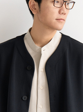 Arba设计 J123 春秋高级轻通勤户外速干棉弹微绒复古襟针织夹克