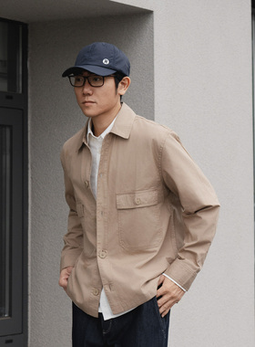 Arba设计 S111 春秋冬高级轻通勤户外法式亚麻新疆棉工装夹克衬衣