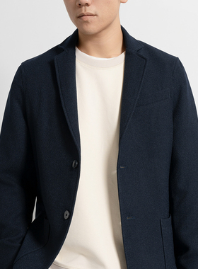 Arba设计 V24 春秋高级感基础实用单品深蓝针织样质感休闲西装