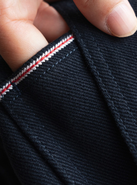 Arba设计 P217冬复古深蓝重磅新疆棉轻通勤 廓形工装裤