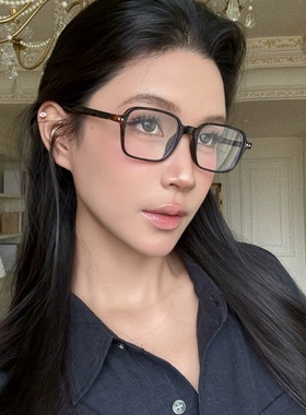 大框有度数近视眼镜框网红素颜男女同款眼镜成品防蓝光复古