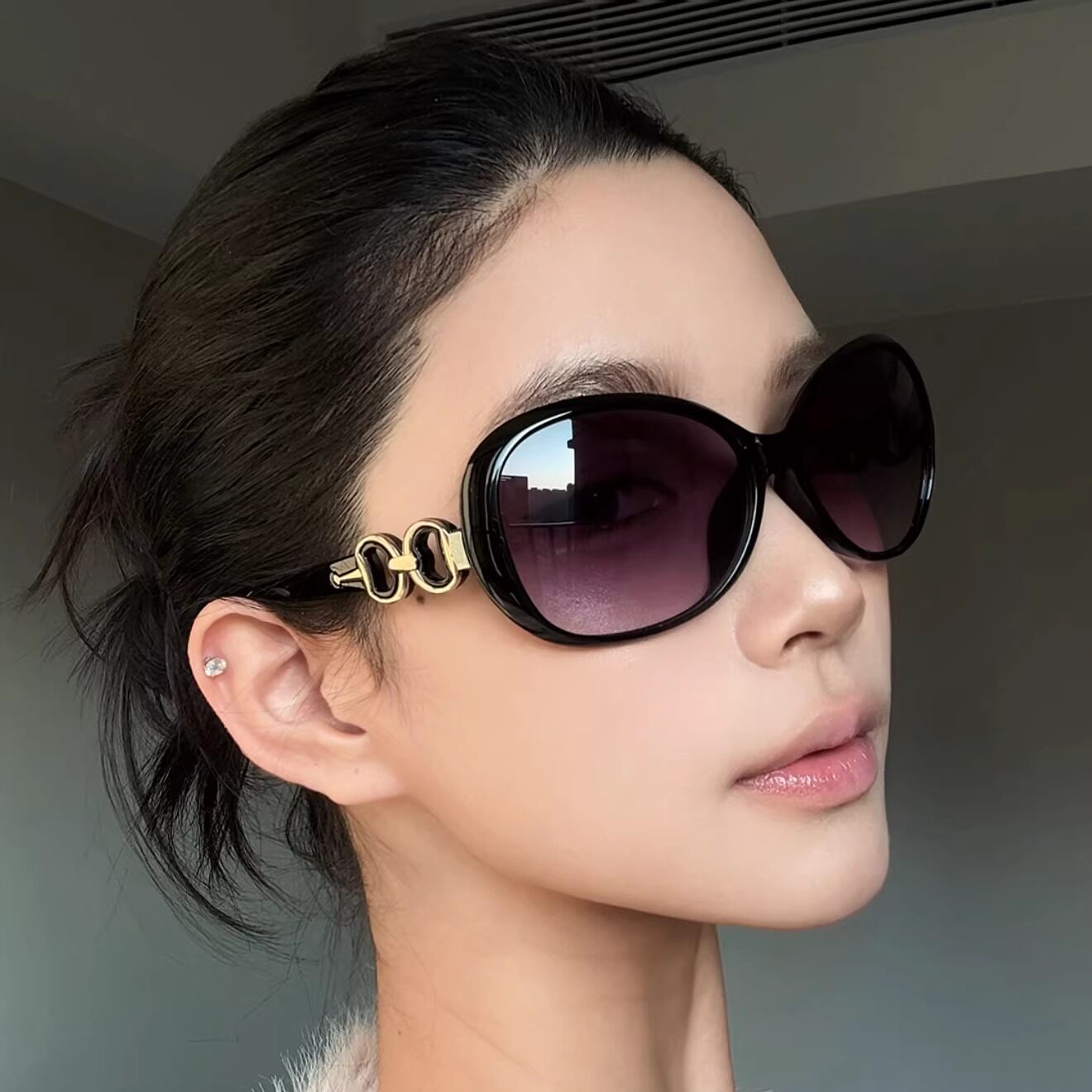 弗瑞姆眼镜ins潮流时尚太阳眼镜大框墨镜女素颜玉晶质感太阳镜466
