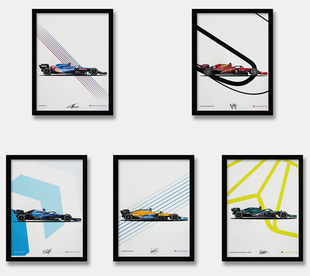 F1赛车车队海报阿隆索汉密尔顿维特尔莱科宁车手装饰画挂画墙画