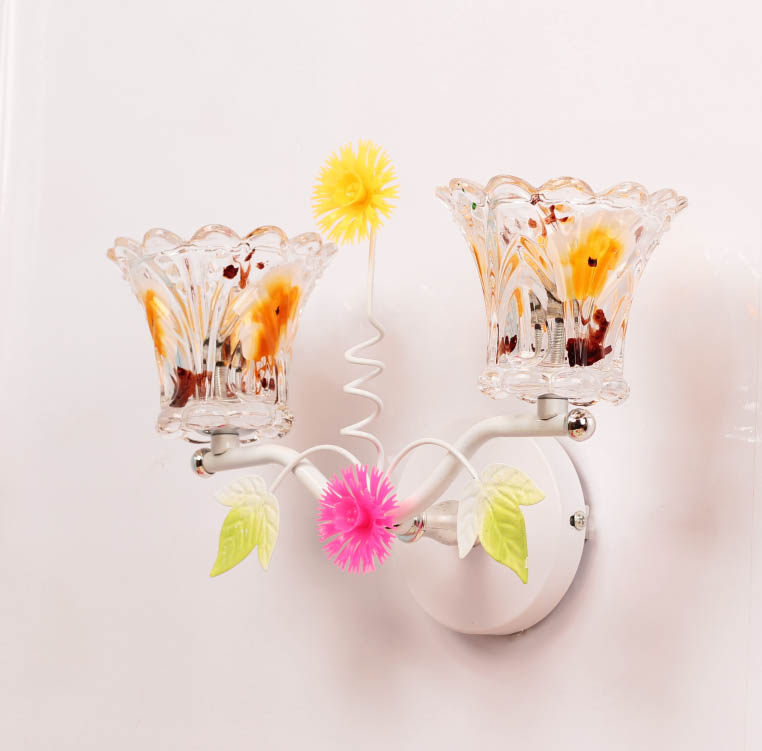 美式玻璃客厅LED床头壁灯卧室书婚礼房红色过道走廊楼梯创意简约