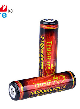 TrustFire18650足容A品3400mah3.7V充电锂离子电池带保护手电电池