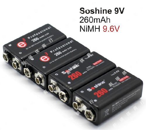 Soshine专业级9V镍氢电池可充电