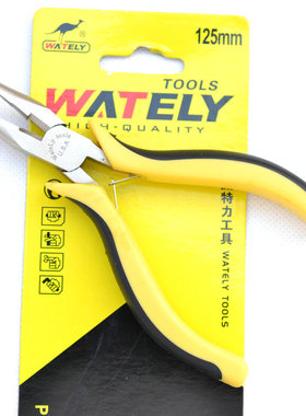 威特力 125mm防滑双色柄尖嘴钳 5寸镍铁合金迷你尖咀钳