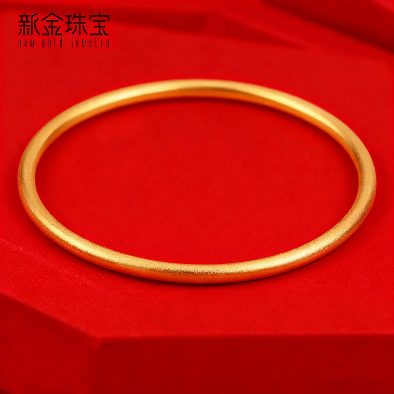 新金珠宝古法黄金手镯婚嫁传承图片