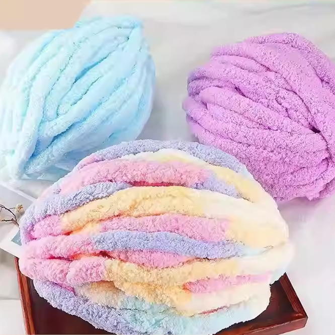 粗冰条毛线猫尾巴线香肠纱手指diy钩包坐垫毯子猫窝大树装饰毛衣