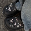粉蝶梦境洞洞鞋鞋花水钻蝴蝶结合金鞋扣适配crocs卡洛驰链条配件