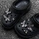 配饰鞋 花高级感蝴蝶洞洞鞋 扣适配crocs卡洛驰 鞋 原创蝶影洞洞鞋