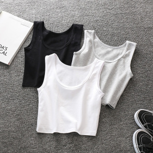 U领背心 露脐紧身小上衣学生打底衫 吊带女夏内搭短款 百搭棉韩版