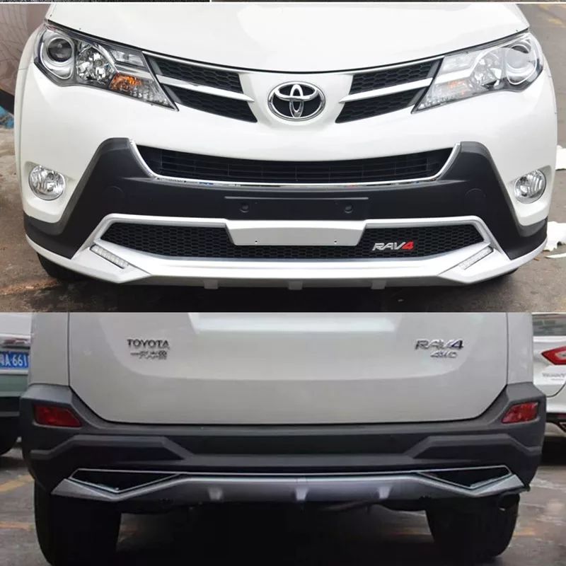 适用于14-15款rv4前后保险杠RAV4汽车护杠改装专用荣放装饰