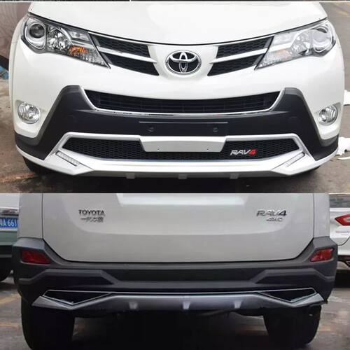 适用于14-15款rv4前后保险杠RAV4汽车护杠改装专用荣放装饰