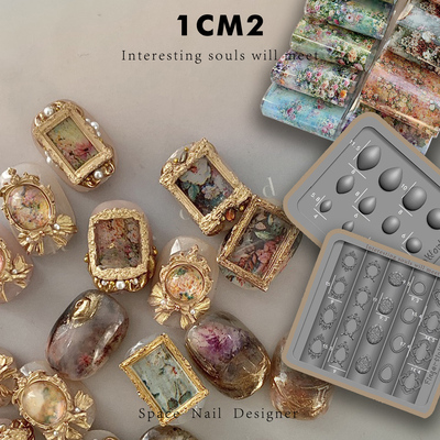 秋冬美甲模具转印纸指甲饰品