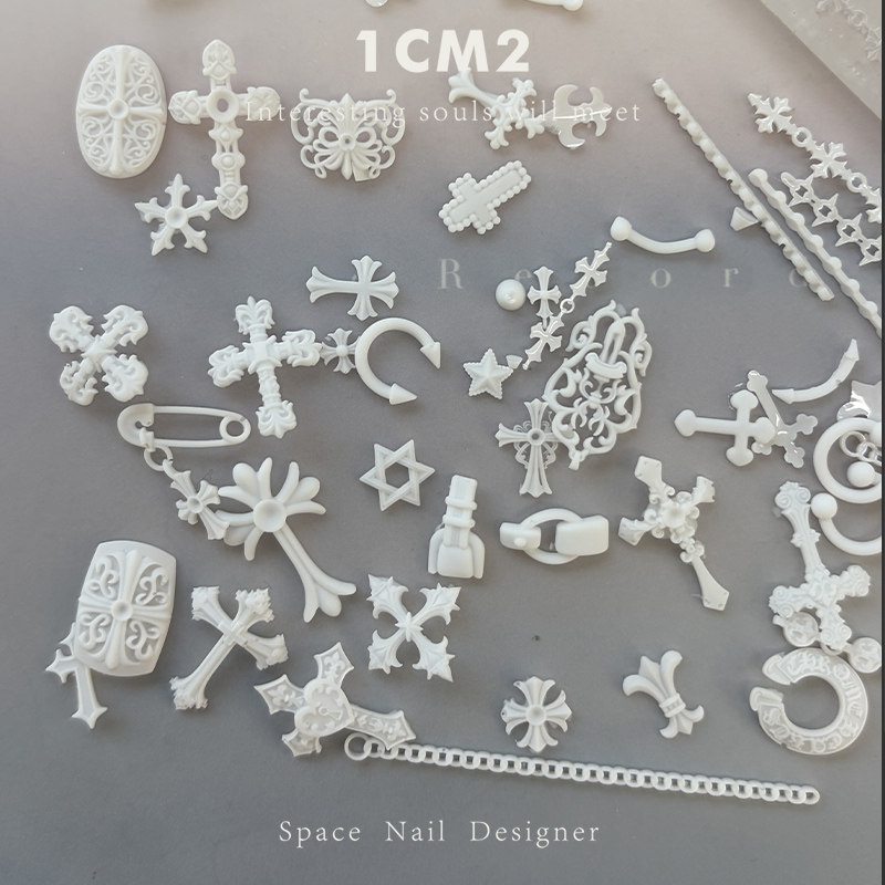 1cm2 Chrome Hearts Nail Charms 3D Chain Elements - Product image 3